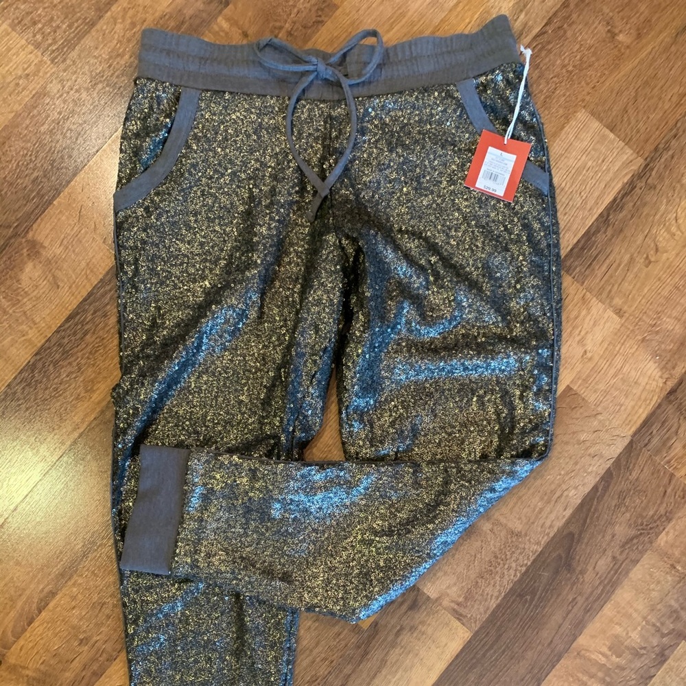 Sequined joggers.